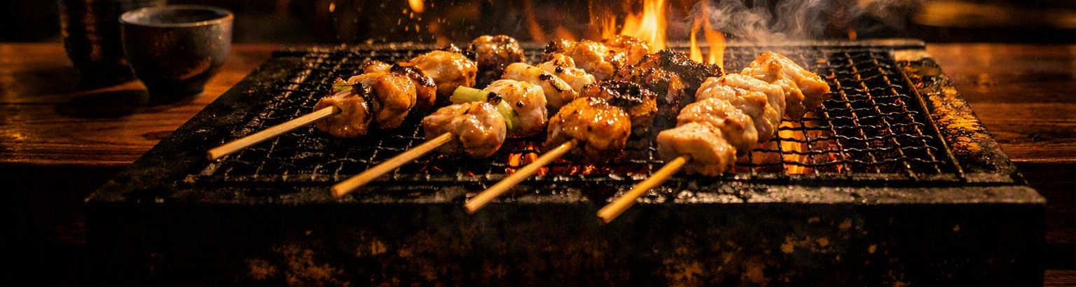 備長炭で焼き上げる室蘭焼鳥